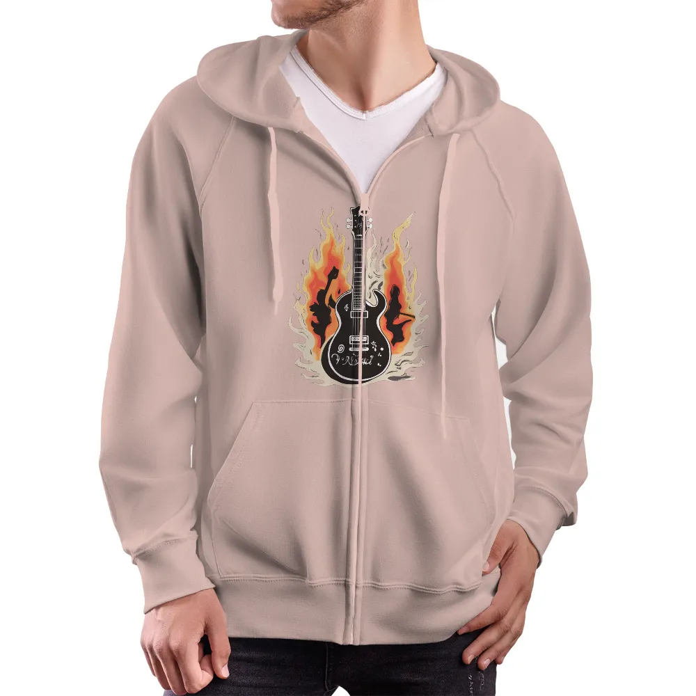 T-Shirts Design: Rock Music Flame Guitar|capfriendly flames