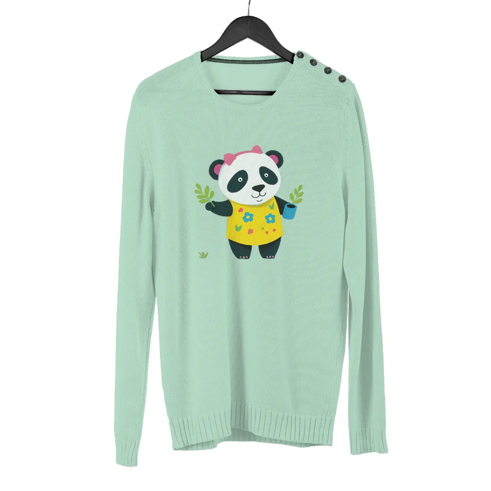 T-Shirts Pattern: Blossom the Panda - Nature's Joy|yellow nba youngboy shirt