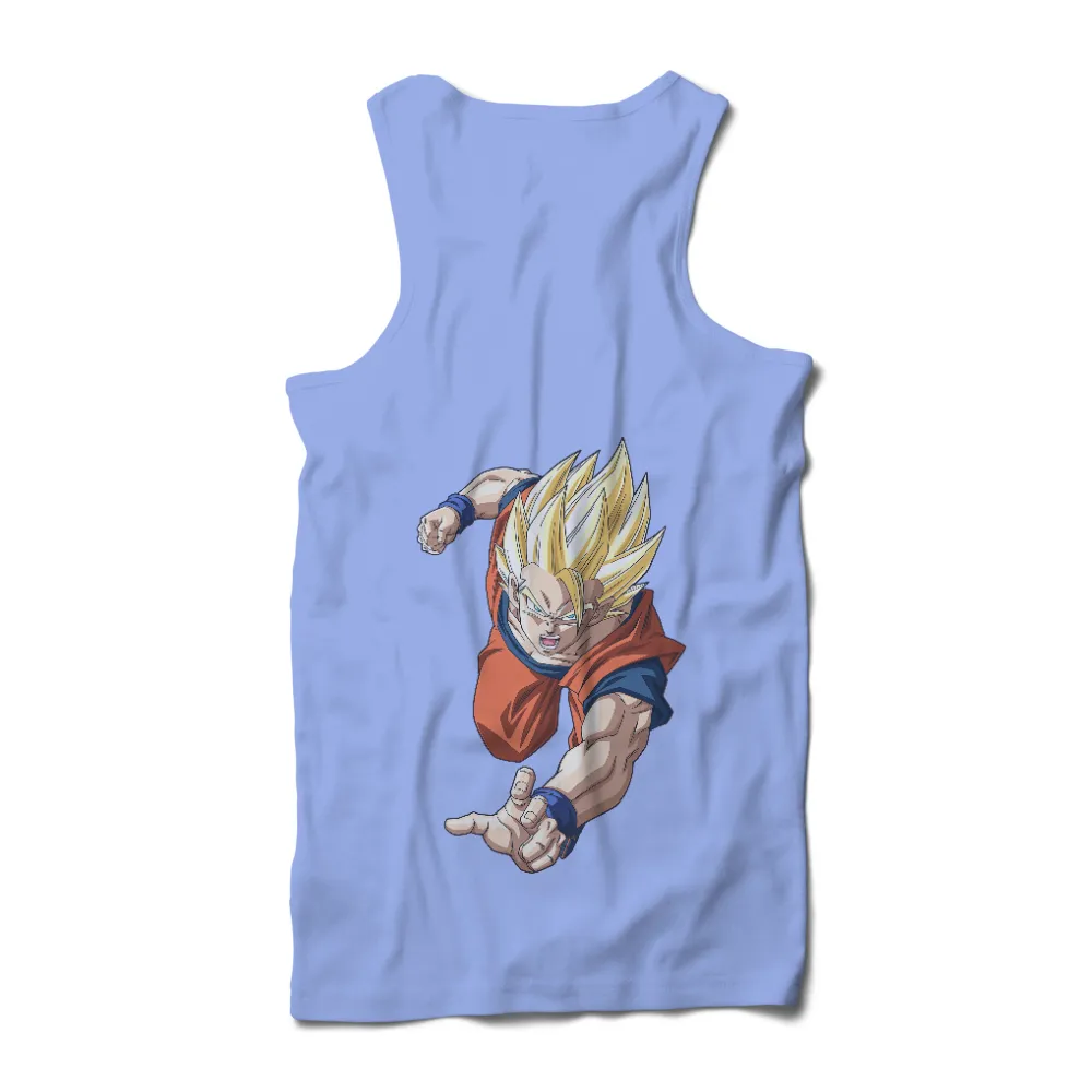 T-Shirts Design: Anime Hero with Golden Hair and Intense Expression|dad our hero t shirt