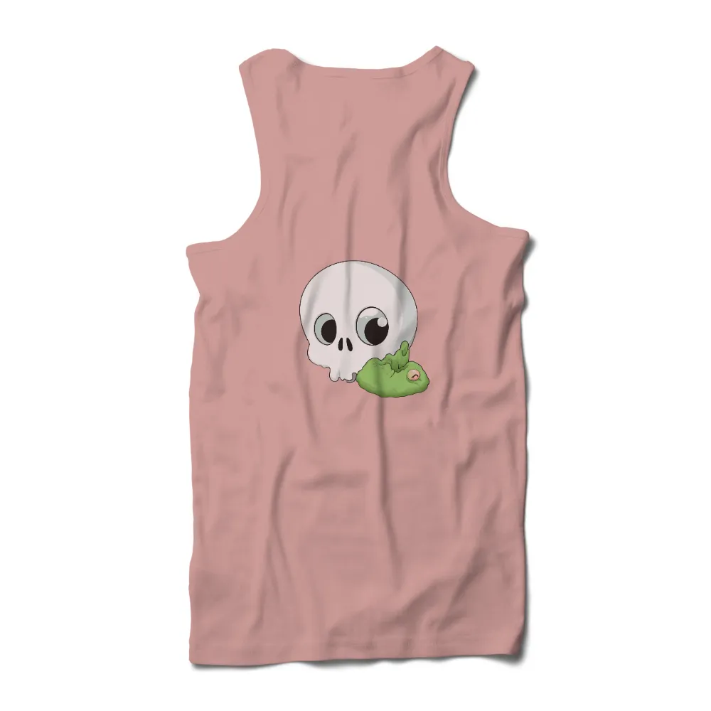 Shirts Graphic Tees: Quirky Skull with Green Slime - Funny & Whimsical Design|roblox skull shirt