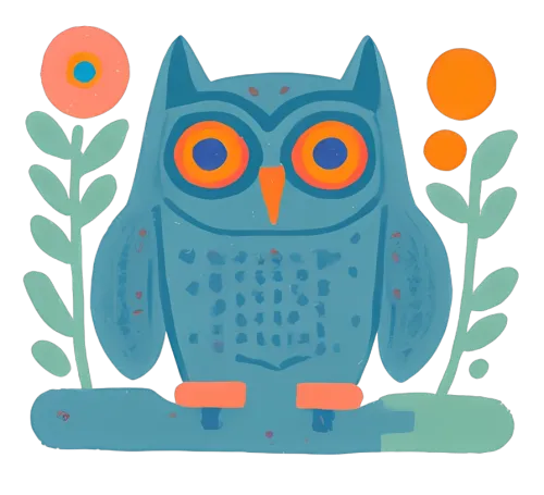 Whimsical Vintage Style Owl Design: Custom Print Art