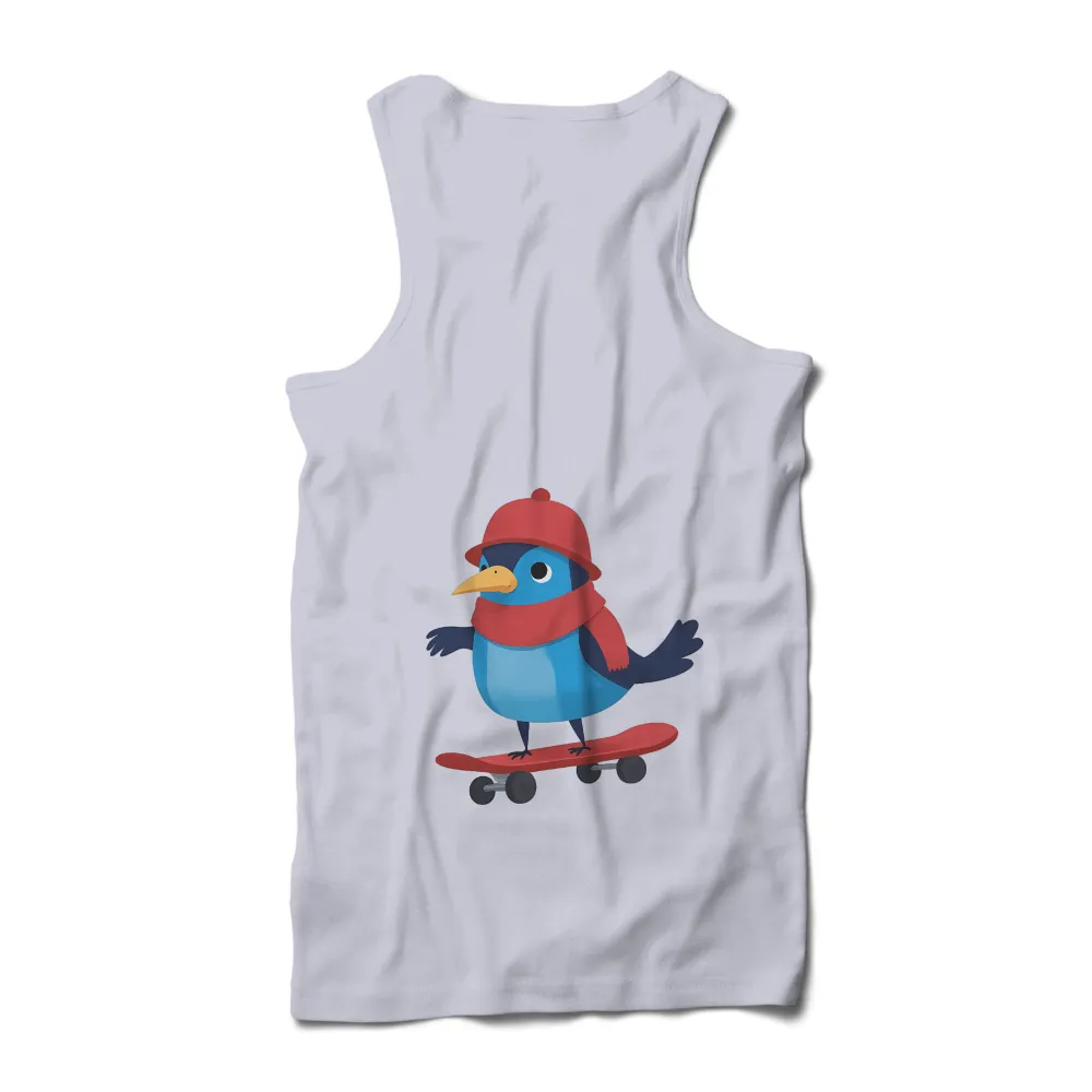 Custom Tee Shirts: Beep the Skateboarding Bird|skeleton skateboarding shirt pink