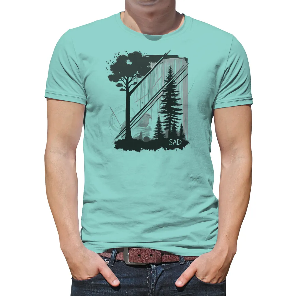 T-Shirts Design: Eagle in Solitude - Monochrome Artistic Design|endor forest summer camp shirt