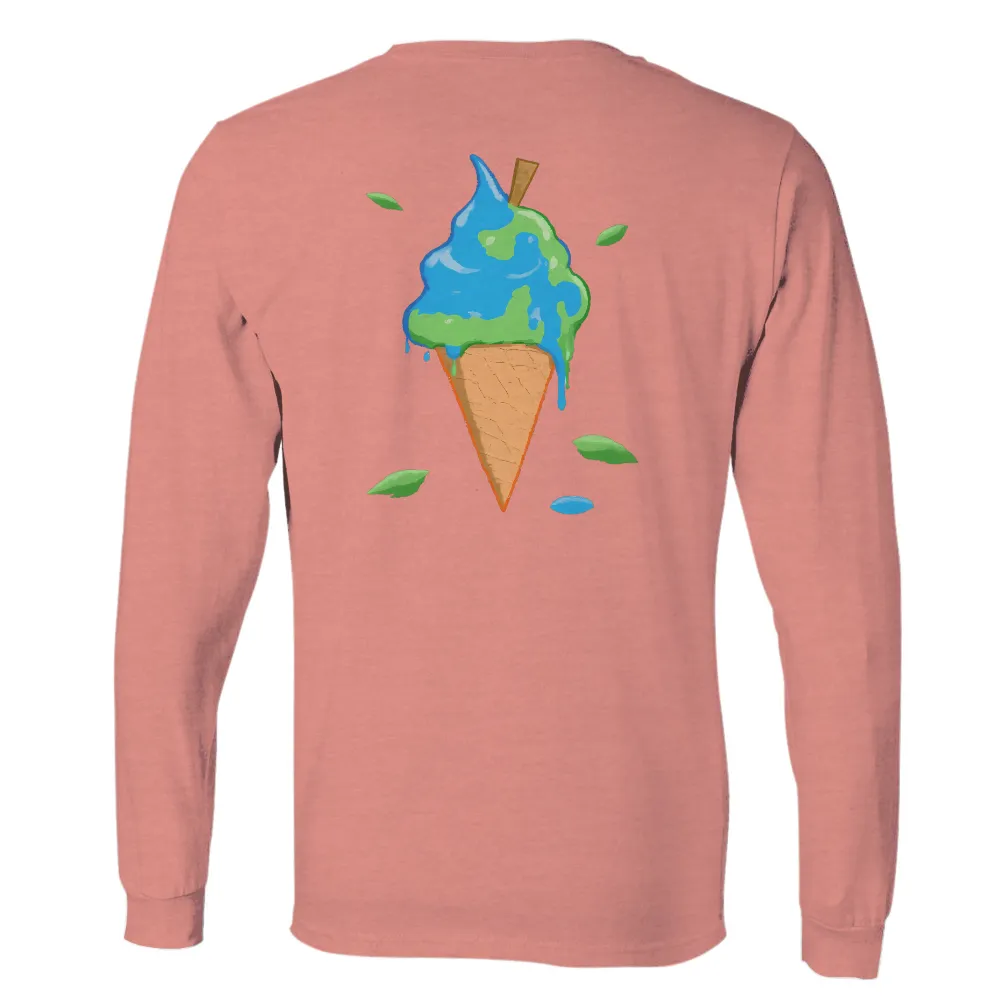 Graphic Tees: Whimsical Ice Cream Cone - Summer Joy|viscose summer shirt