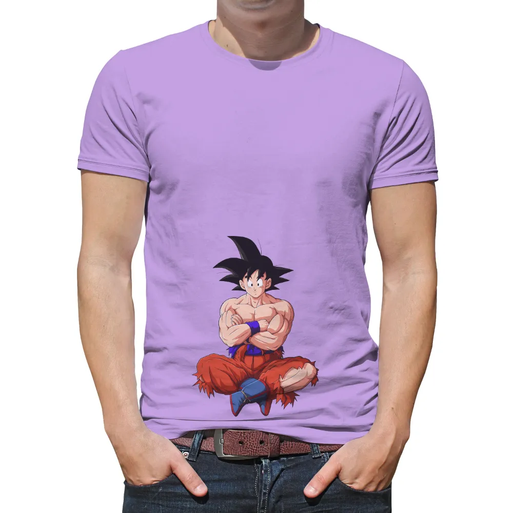 T-Shirt Printing: Goku's Unwavering Spirit - Anime Warrior Design|goku ripped pants