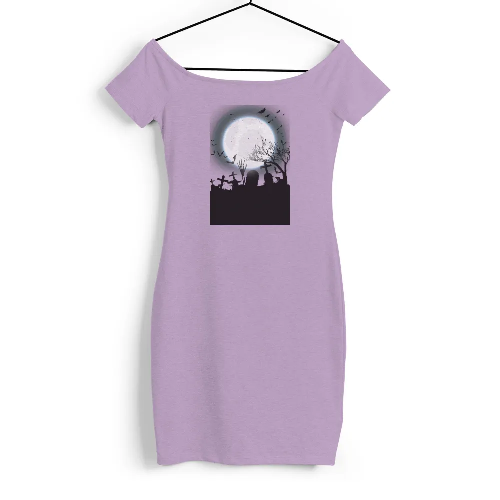 T-Shirt Printing: Spooky Cemetery Under Full Moon|halloween 2022 shirt