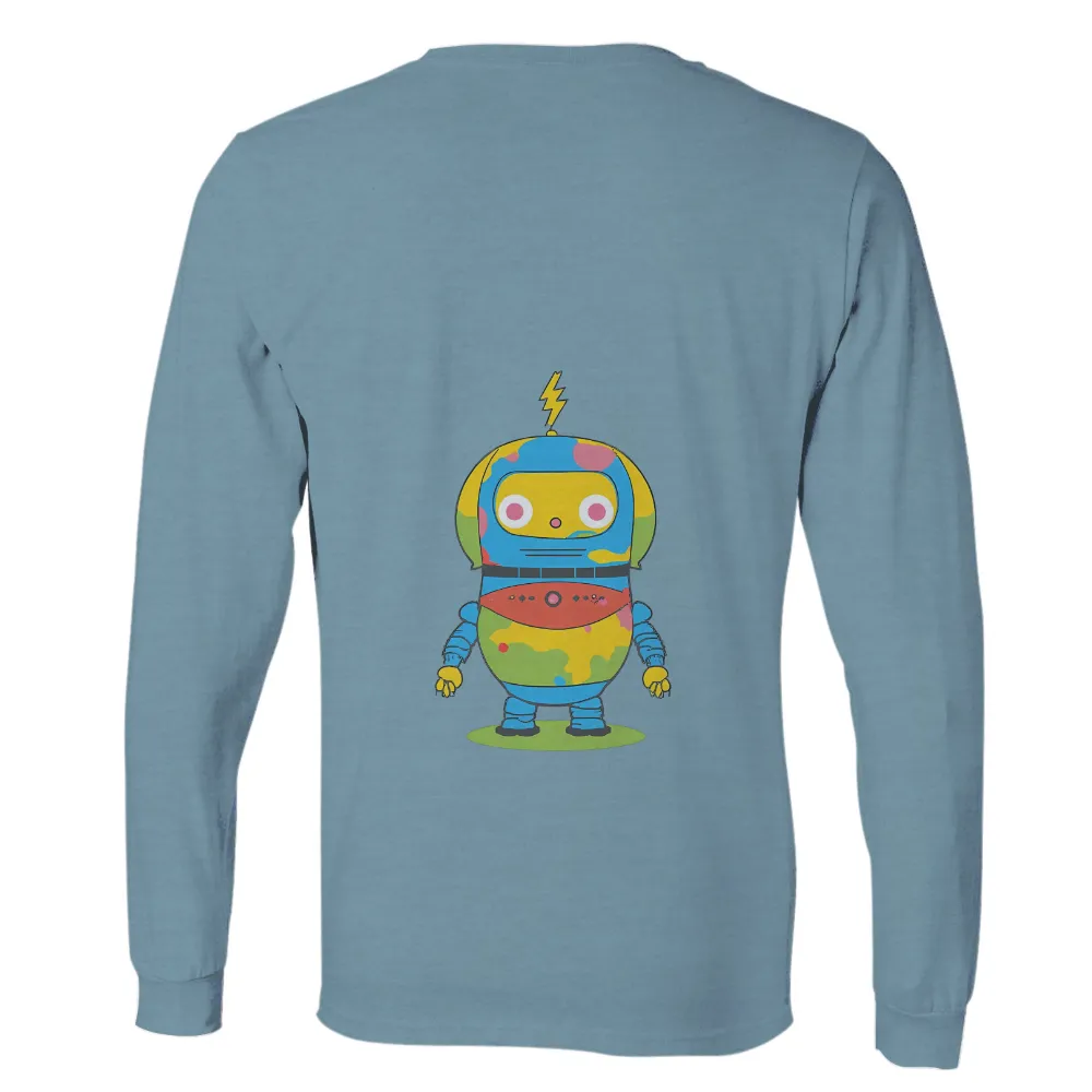 Custom Retro Robot Design with Vibrant Colors and Lightning Bolt|retro sporting kc jersey