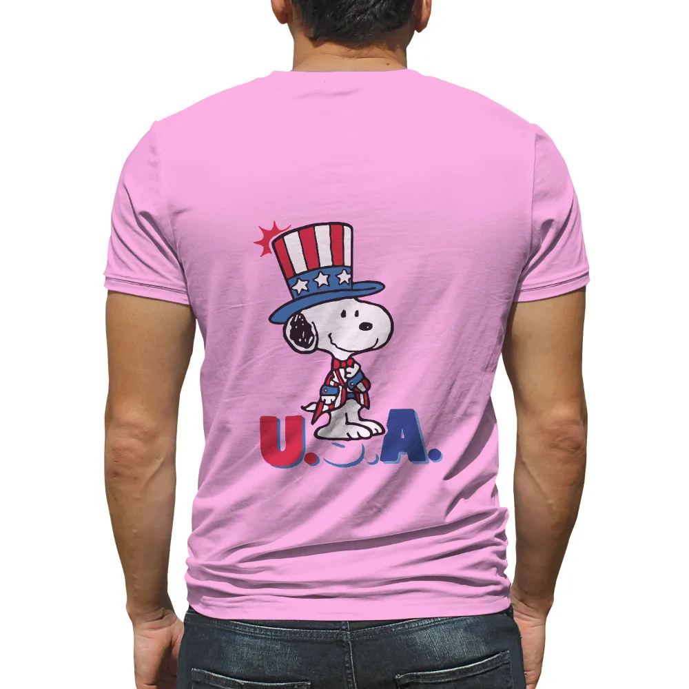 Custom T-Shirt Printing: Celebrate USA with Patriotic Snoopy|custom fourth of july t shirt