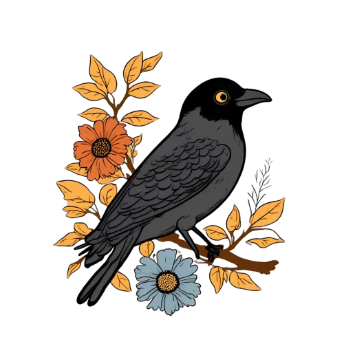 Customized Tee Shirts: Midnight Crow - Nature's Wisdom