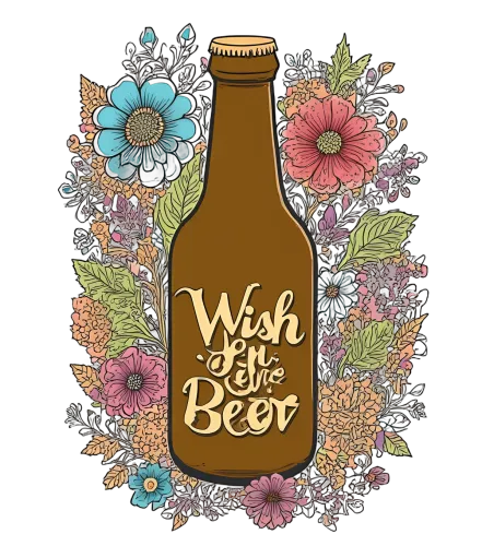 Custom T-Shirt Printing: Wish on the Beer - Vintage Floral Design