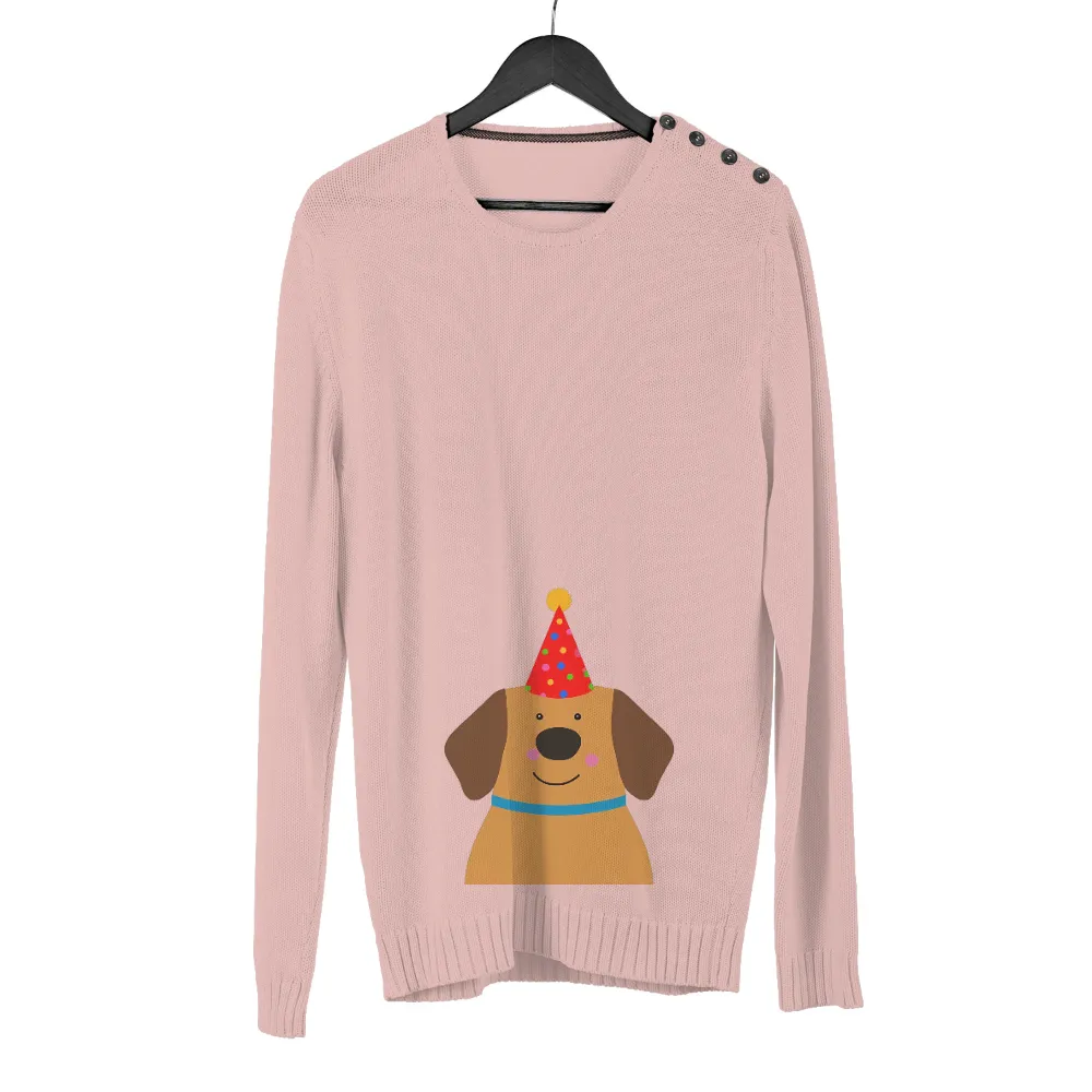 T-Shirts Pattern: Max the Joyful Dog in a Party Hat|shirt im only talking to my dog today