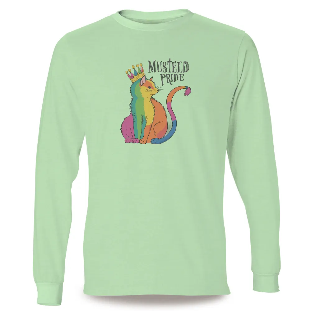 Graphic Tees: Musteld Pride Rainbow Cat - Artistic Designs|seattle mariners pride shirt