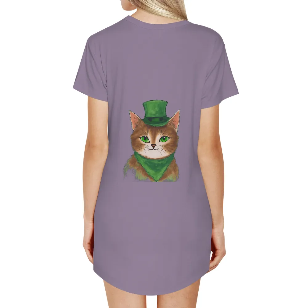 T-Shirt Printing: Leprechaun Cat - Whimsical Charm and Luck|tanjiro cat shirt