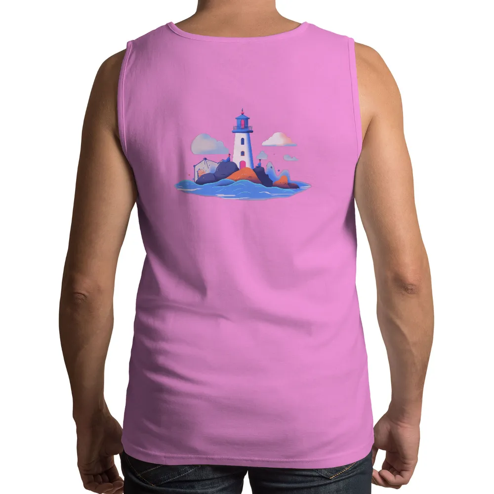 Custom Design with Lighthouse, Waves, and Night Sky|graffiti nature