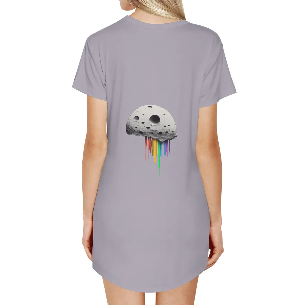 Tee Shirt Printing: Moon Drips Rainbow Emotions|rainbow unif shirt