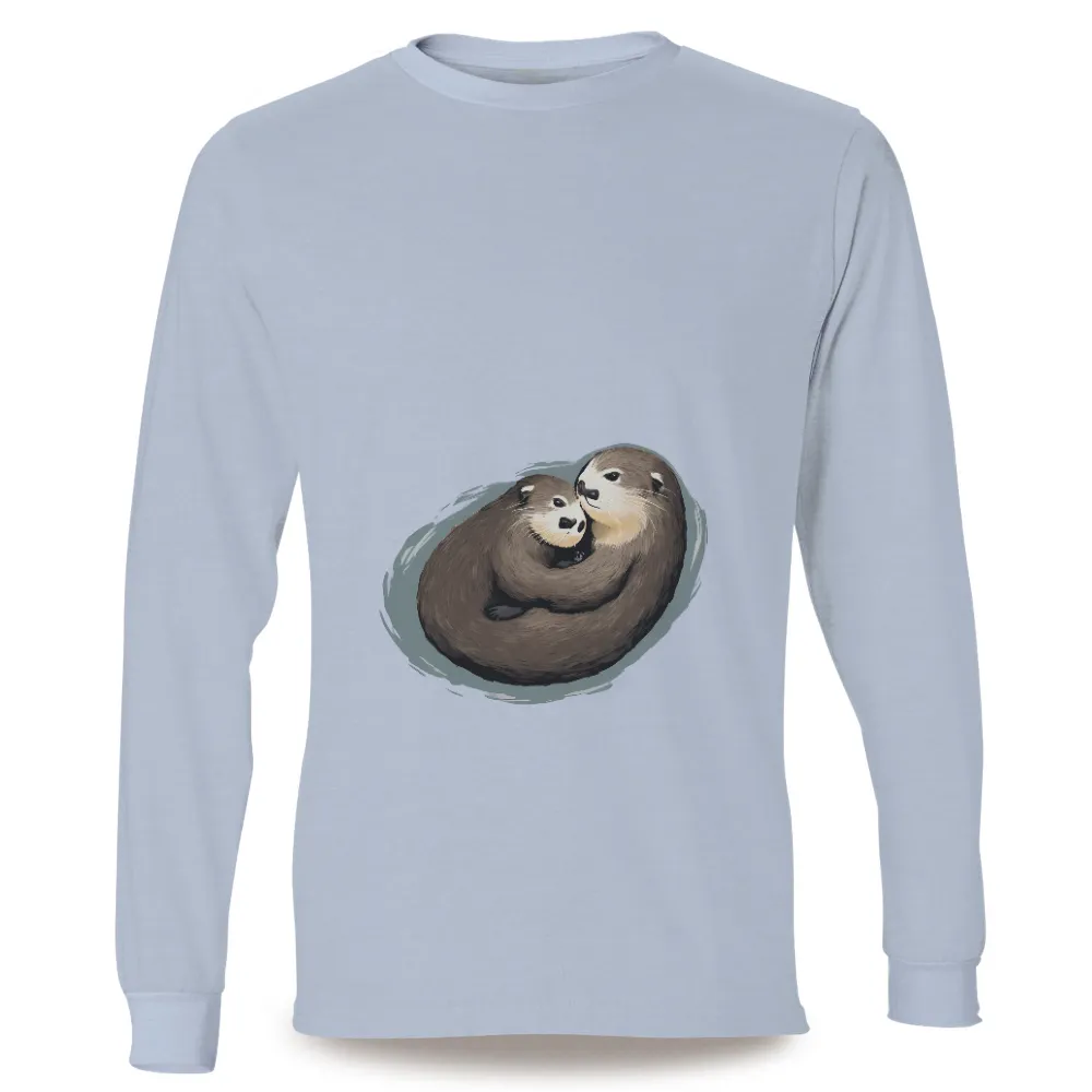 Graphic Tees: Otter Embrace - Artistic Designs|layout shirt design