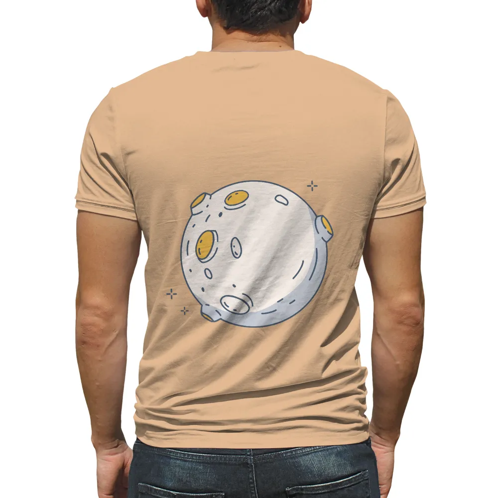 TShirt Design: Moonstruck - Full Moon with a Surprised Expression|casual vintage sun moon t shirt