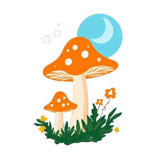 Graphic Tees: Enchanting Mushrooms Under the Moonlight