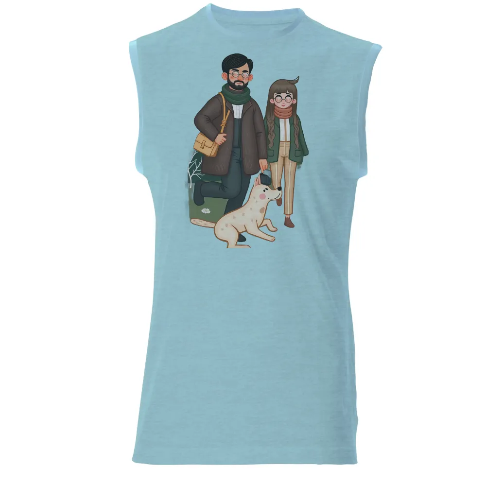 T-Shirts Design: Winter Walks with Family and Dog|mom and daughter mother's day shirts