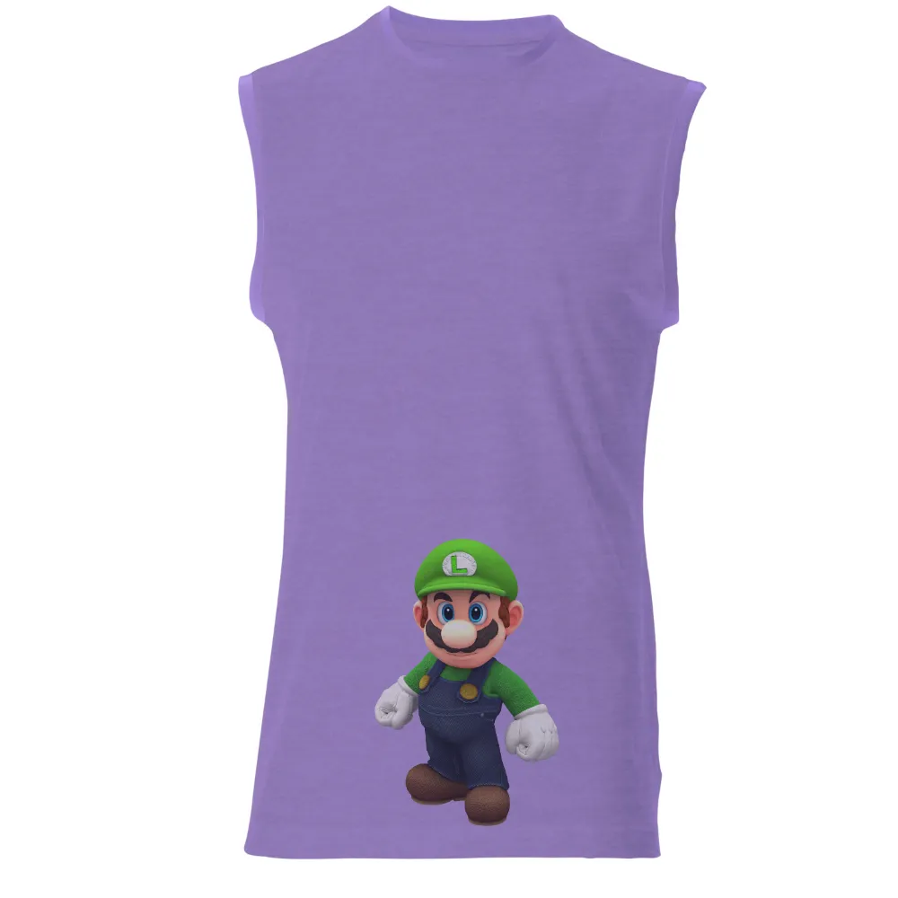 Custom Tee Shirts: Gaming Hero with Green Hat and Blue Overalls|adventure time star wars shirt