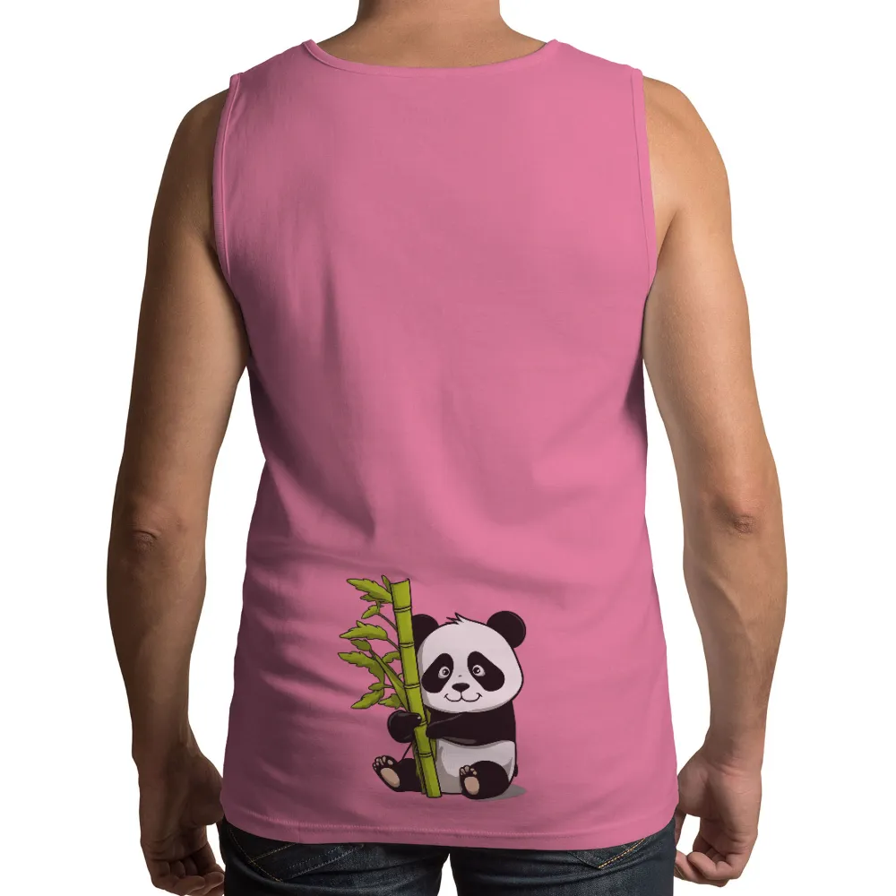 T-Shirt Printing: Panda Embracing Bamboo - Nature's Wonder|endor forest summer camp shirt