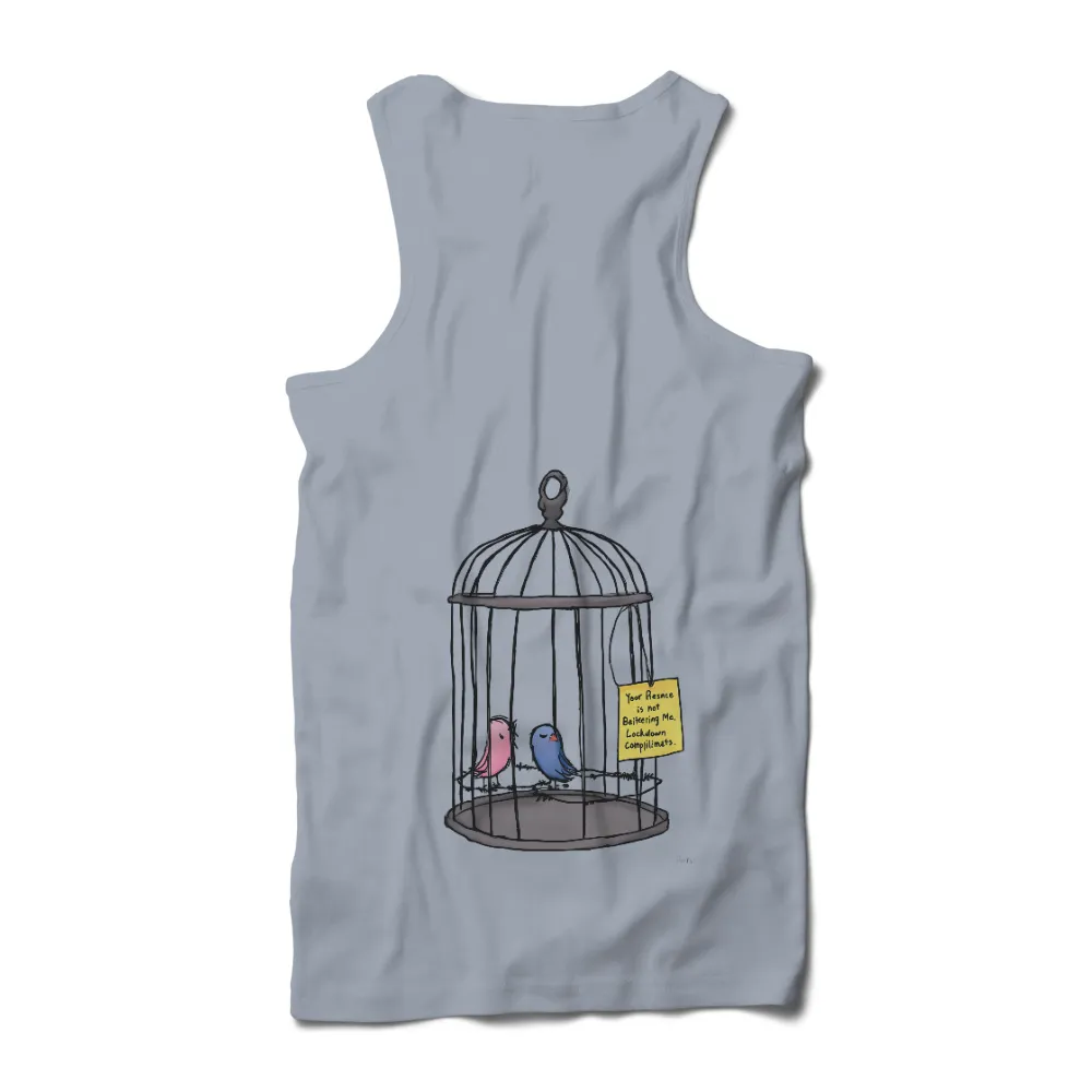 Custom T-Shirt Printing: Whimsical Birds in Cage - Funny & Quotes|peace love camping shirt