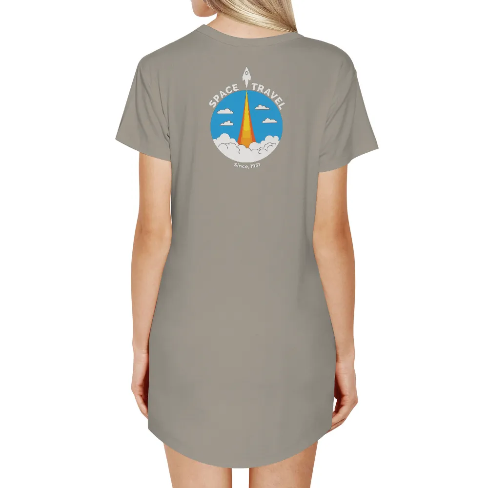 Tee Shirts Printed: Vintage Rocket Launch - Space Travel Since 1931|retro earth day shirt