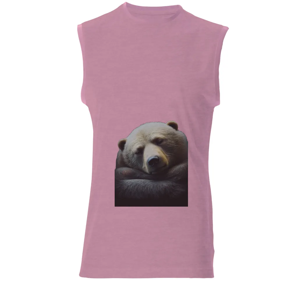 Custom Tee Shirts: Find Peace with Luna, the Serene Bear|bear with beer pocket shirt