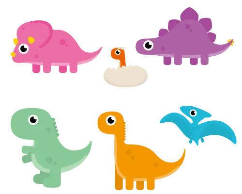 Tee Shirt Printing: Dinosaur Friends in Vibrant Colors