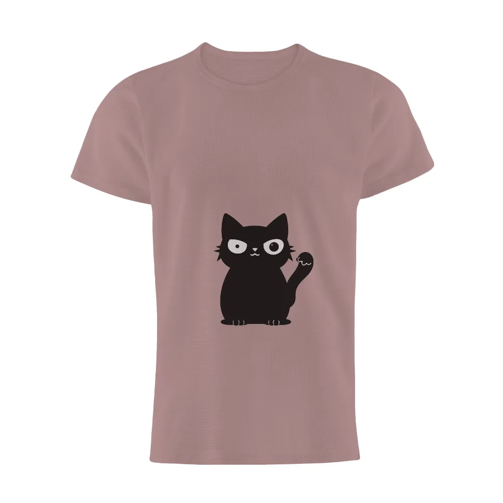 Custom Tee Shirts: Quirky Black Cat Design|quirky t shirts for ladies