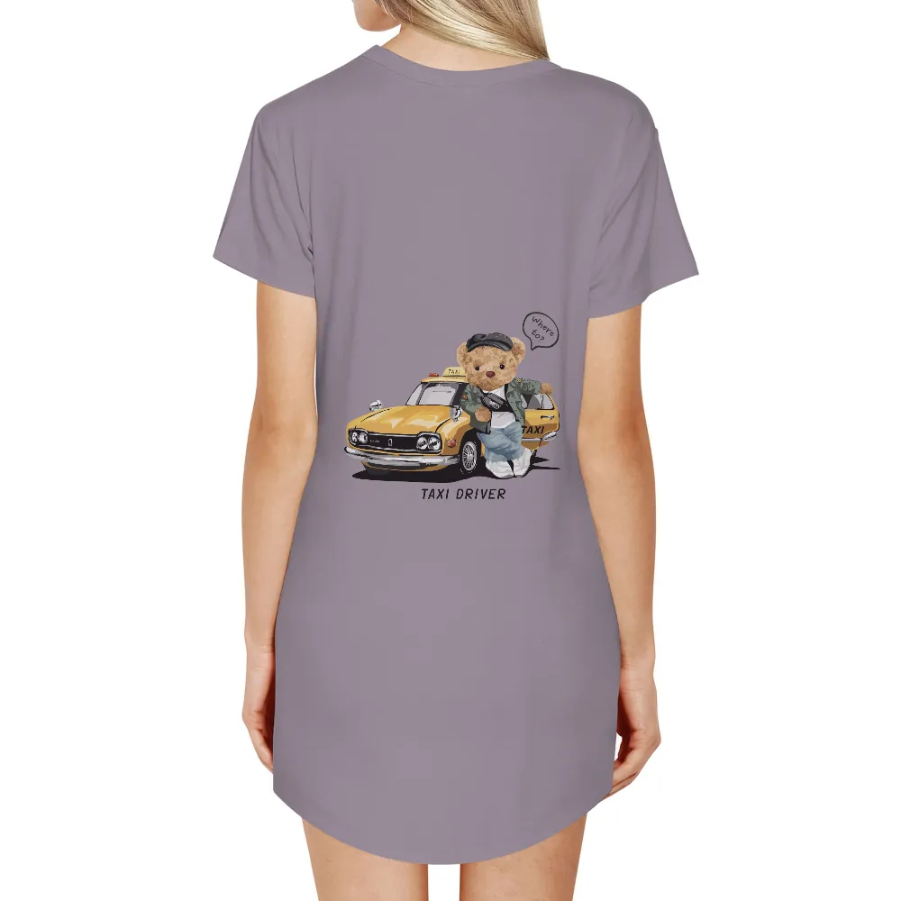 TShirt Design: Teddy the Taxi Driver Bear - Funny & Whimsical|kansas city chiefs slogan 2022