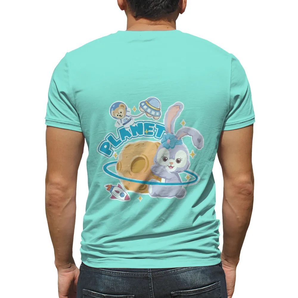 TShirt Printing: Space Bunny and Astronaut Friendship Adventure|g force cartoon t shirt