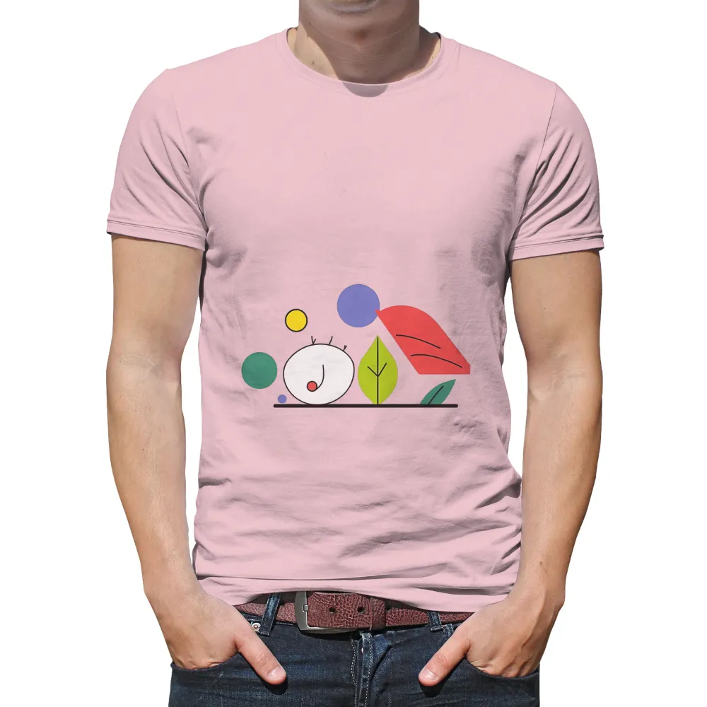 TShirt Design: Whimsical Bloop in the Garden of Colors|human beings 100 organic colors may vary