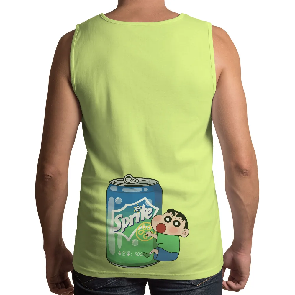 TShirt Design: Childhood Joy with Sprite Can|v neck summer t shirts