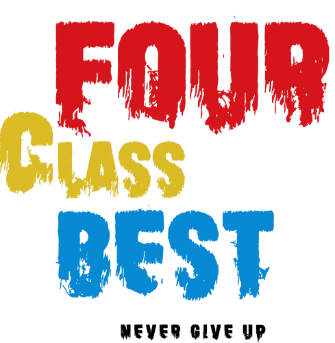 Custom Tee Shirts: Four Glass Best - Never Give Up