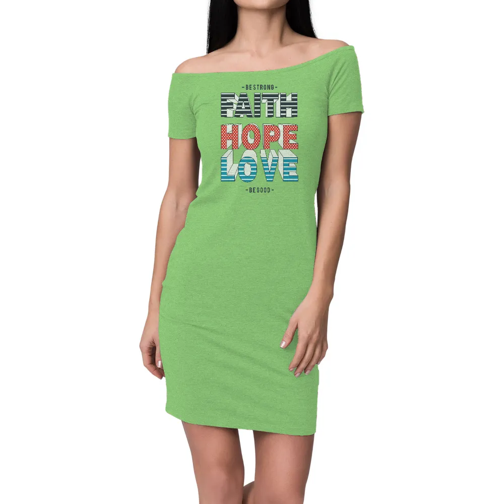 Shirts Graphic Tees: Faith Hope Love - Be Strong, Be Good|peace love santa shirt