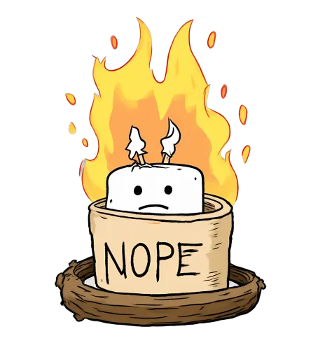 Tee Shirts Printed: Marshmallow Campfire NOPE