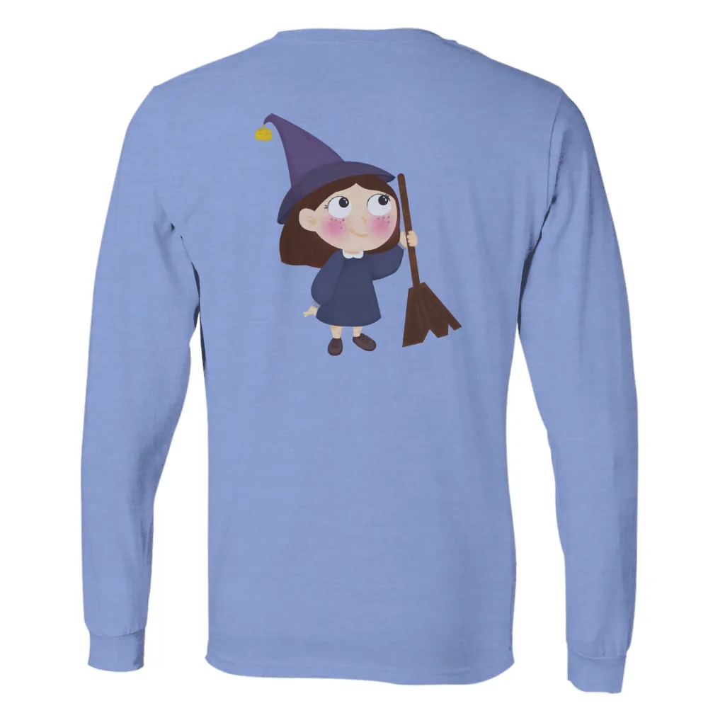 Shirts Graphic Tees: Luna's Magical Adventure with Witch Costume|men halloween t shirts for adults