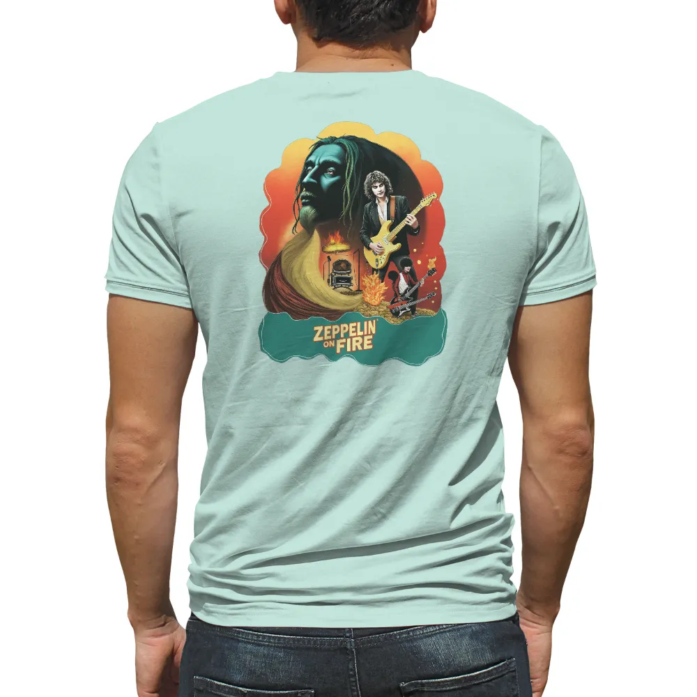 Zeppelin on Fire T-Shirt Design | Legendary Rock Band Tribute| energetic live performance