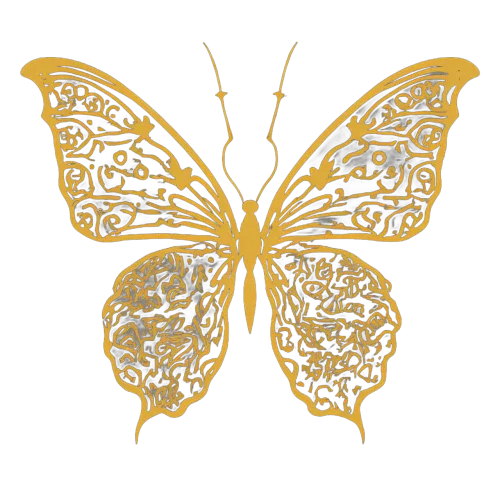 Tee Shirts Printed: Golden Butterfly - Artistic Transformation