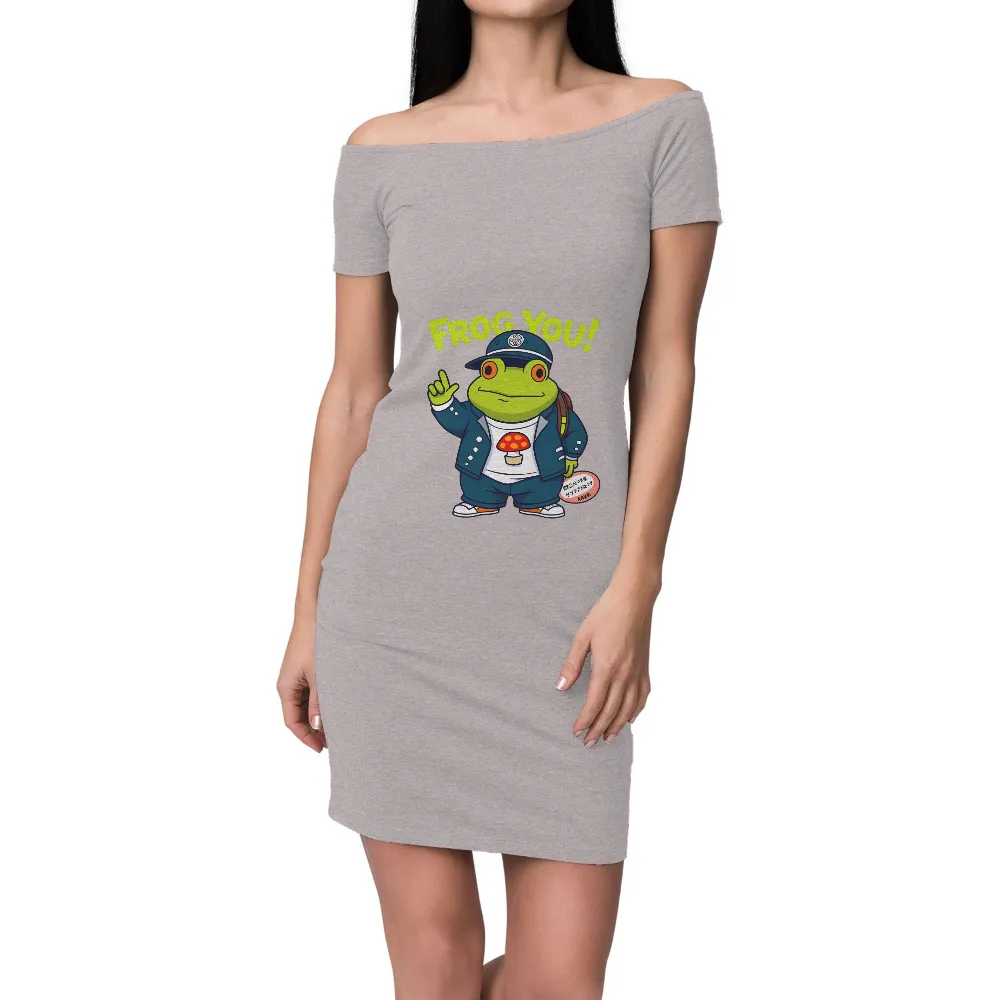 Frog You! T-Shirts Design | Pop Culture & Street Art Tees| Hoppy wearing a cap and jacket