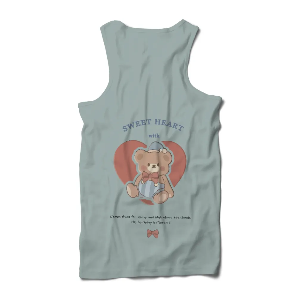 Customized Tee Shirts: Sweet Heart with Teddy Bear Love|love for damar t shirt nfl