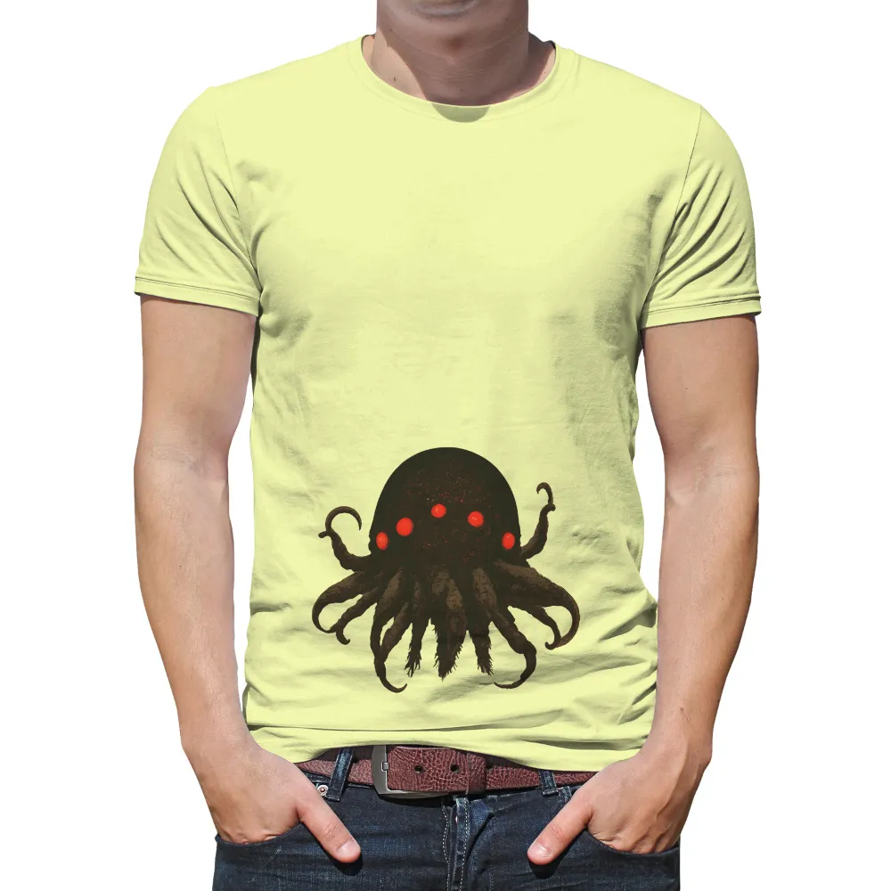 Shirts Graphic Tees: Deep Sea Guardian - Mythical Octopus with Glowing Eyes|mom to the 4th power shirt