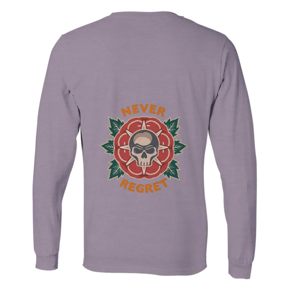 TShirt Printing: Never Regret - Skull and Rose Art Design|tshirt art store