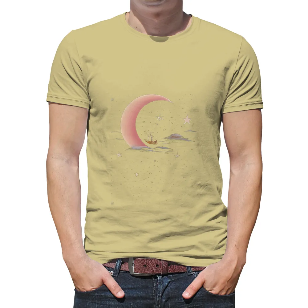 TShirt Printing: Moonlit Journey - Explore the Night Sky with Hope and Adventure|pink fantasy football shirt