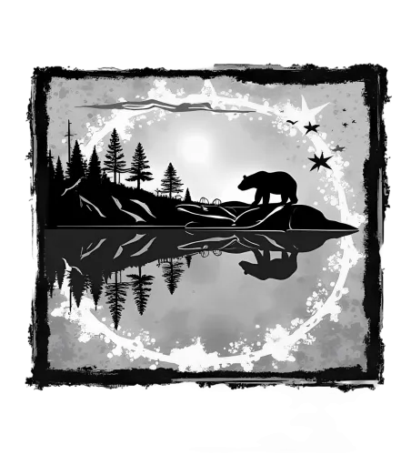 T-Shirts Pattern: Luna's Reflection in the Starlit Forest