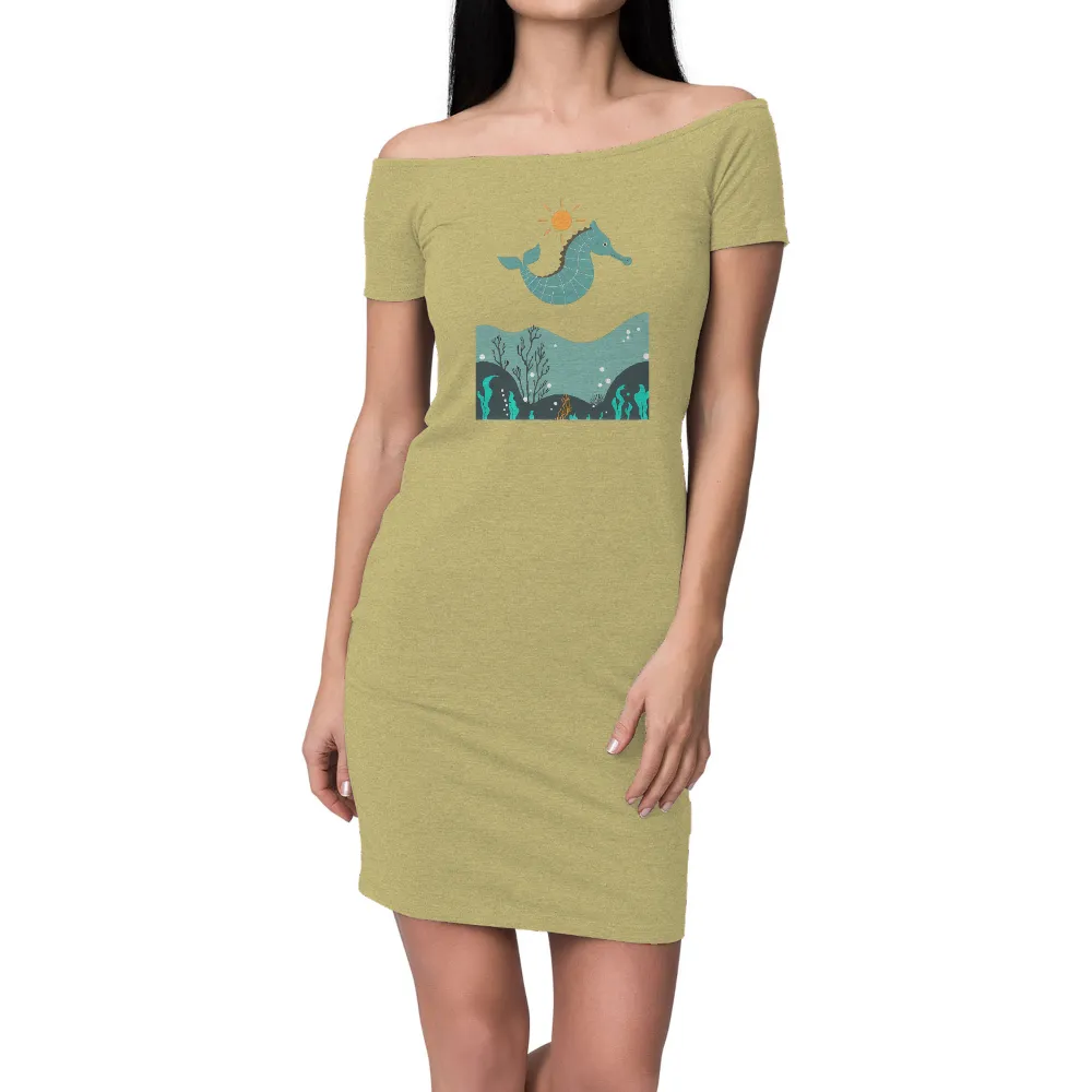 Seahorse Shirts Graphic Tees | Oceanic Serenity & Adventure| marine plants