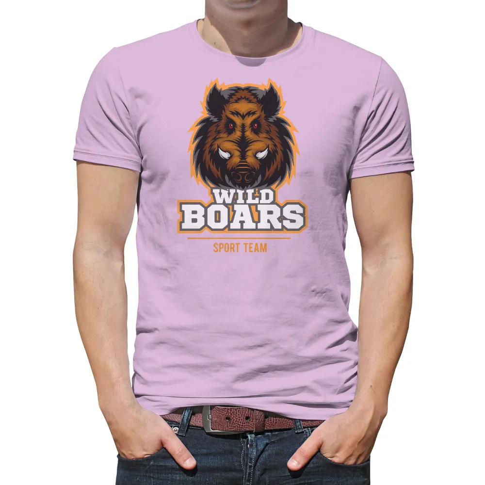 Custom Tee Shirts: Wild Boars Sport Team - Strength and Resilience|crew neck uv protection running long sleeve shirt