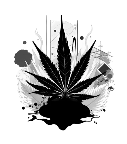 TShirt Printing: Urban Cannabis Leaf - Artistic Design