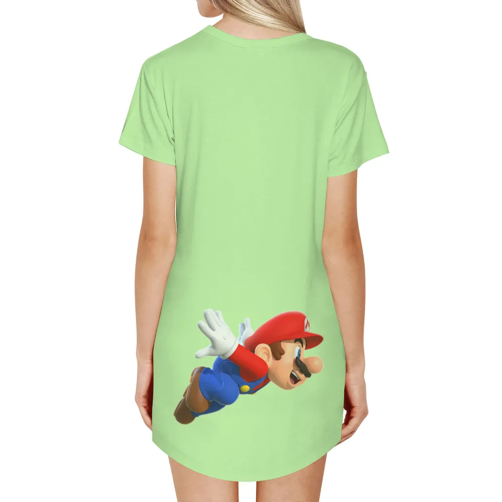 Custom Tee Shirts: Iconic Gaming Hero - Mario Adventure|icon shirt rainbow